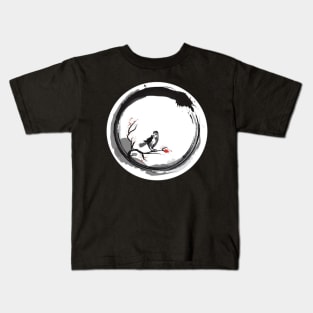 Zen With Beautiful Bird Kids T-Shirt